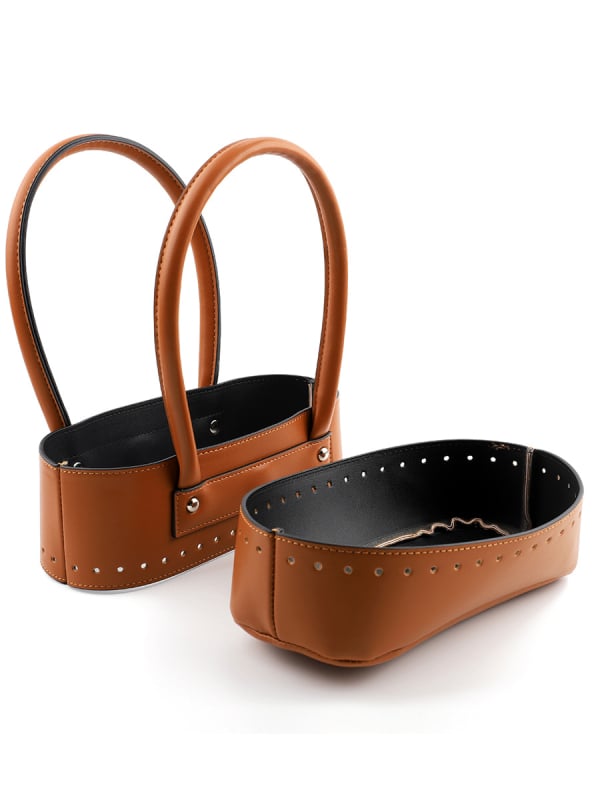 Rankinė 2 dalių rinkinys - PU oda, nauja rankena, DIY pintos odos aksesuarai - Pavasaris 2024, pečių dirželis