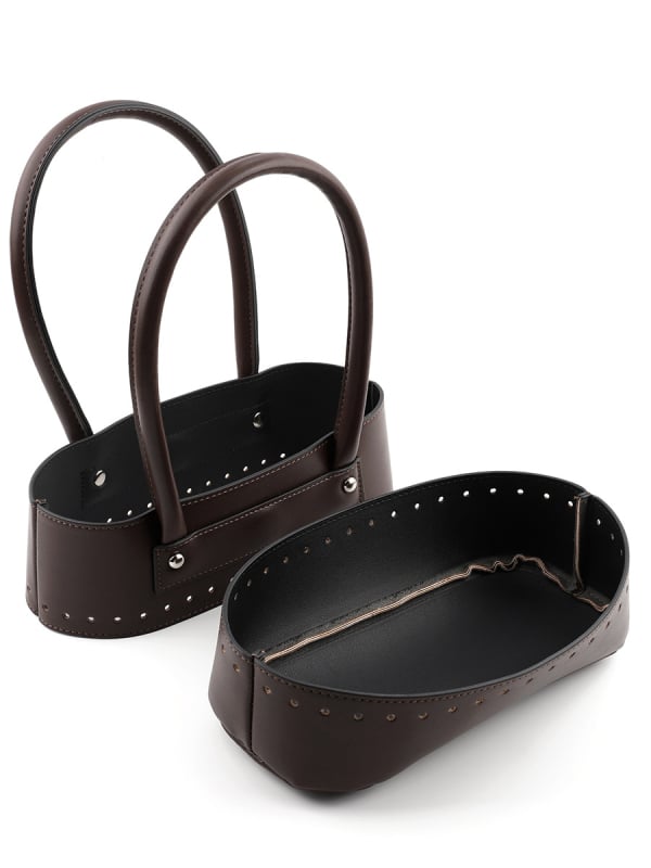 Rankinė 2 dalių rinkinys - PU oda, nauja rankena, DIY pintos odos aksesuarai - Pavasaris 2024, pečių dirželis