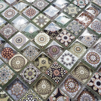 Μωσαϊκό από κρυστάλλινο γυαλί με inkjet εκτύπωση για τοίχους μπάνιου και κουζίνας, απλός και μοντέρνος σχεδιασμός