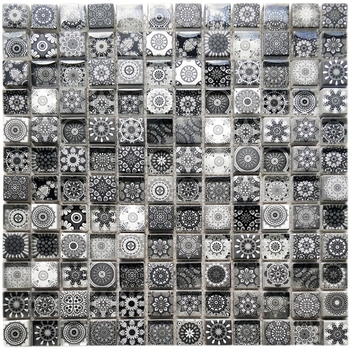 Μωσαϊκό από κρυστάλλινο γυαλί με inkjet εκτύπωση για τοίχους μπάνιου και κουζίνας, απλός και μοντέρνος σχεδιασμός