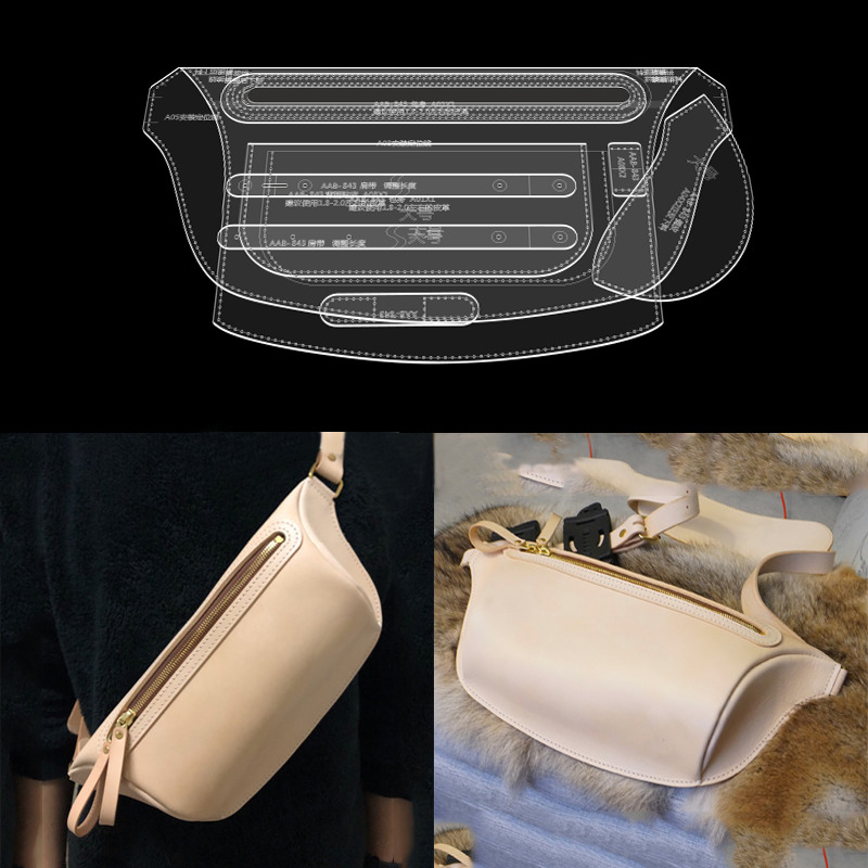 Akril sablon DIY bőrkészítéshez – mintamodell férfi mellkas-táskához