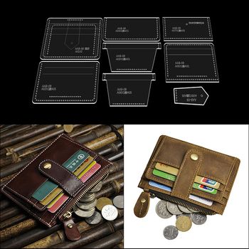 Ακρυλικό πρότυπο για χειροποίητα δερμάτινα είδη — πρότυπο σχεδίασης για θήκες καρτών, επαγγελματικών καρτών και μικρού πορτοφολιού