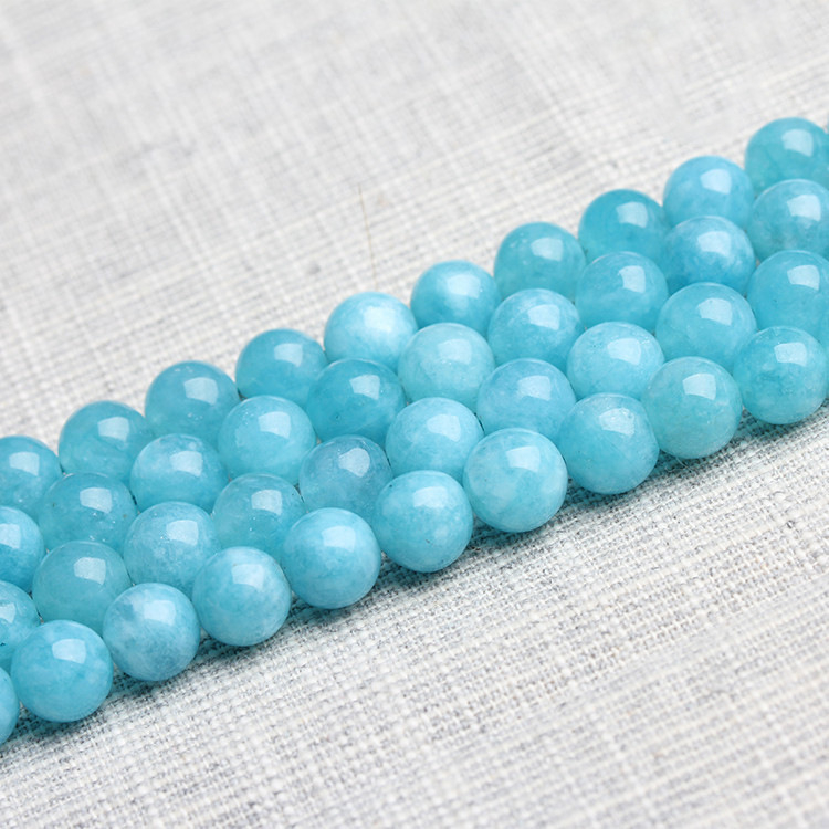 Akvamarīna pērlītes rotaslietu ražošanai, pulētas, apaļas formas, Jiaoyun zīmols
