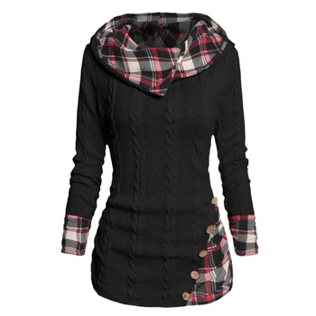 Γυναικείο hoodie πλεκτό με στριφτή πλέξη, μακριά μανίκια, πολυεστέρας, λεπτομέρεια ραφής με συγκόλληση