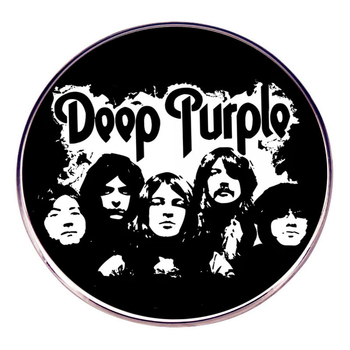 Brošą Deep Purple grupė – metalinis lydinys, elektroplatinavimas, raidžių dizainas