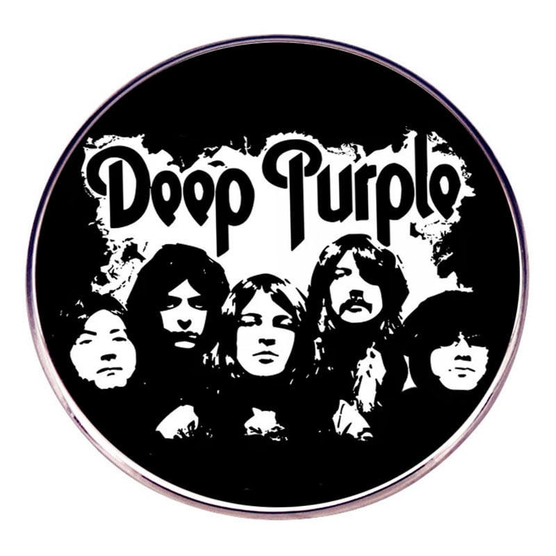 Brošą Deep Purple grupė – metalinis lydinys, elektroplatinavimas, raidžių dizainas