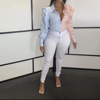 Jeansi cu elasticitate ridicată, croială skinny pentru navetă, material Straight Bomb, bumbac 50-70%