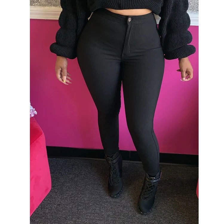 Jeansi cu elasticitate ridicată, croială skinny pentru navetă, material Straight Bomb, bumbac 50-70%