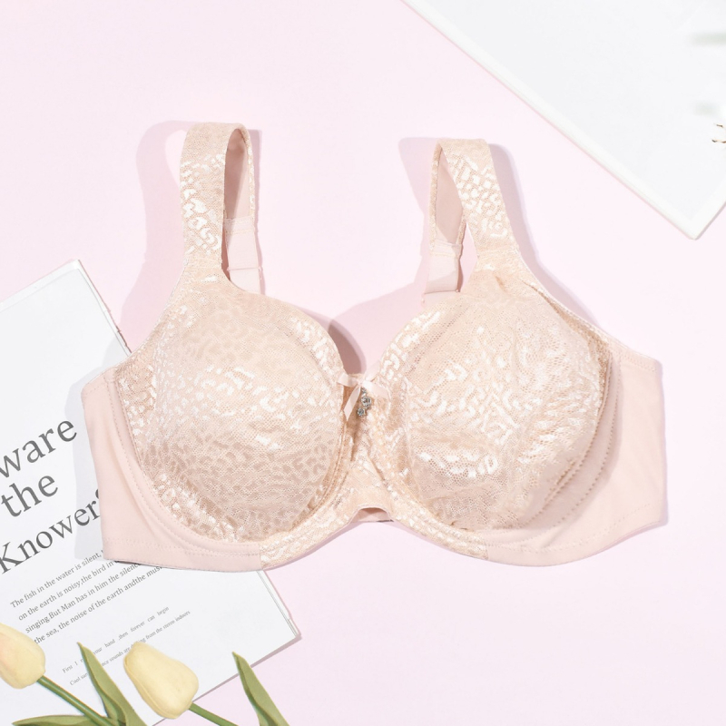 Didelės apimties liemenėlė su plieninėmis įtvaromis, viršutinė atrama, pilnas puodelis, plonos formuojančios taurės, užpakalinė trijų eilių sagos