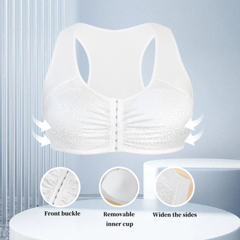 Didelių dydžių belaidė liemenėlė su pilnomis taurėmis, priekinis užsegimas, šoninė parama, reguliuojamos petnešėlės