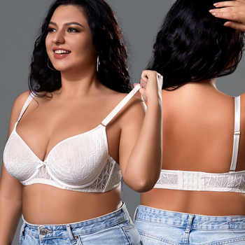 Didelės apimties nėrinių liemenėlė su pilnu puodeliu, viršutinis palaikymas, pagrindinė medžiaga nailonas, pamušalas iš elastano