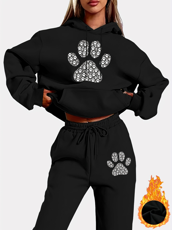 Φούτερ με κουκούλα από βελούδο, άνετης γραμμής, μακριά μανίκια, πολυεστέρας 90–95%, μεσαίας πυκνότητας