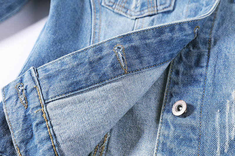 Női farmerdzseki, rövid fazon, slim fit, hosszú ujjú, japán-koreai laza stílus, 70-80% gyapot, 20-30% poliészter