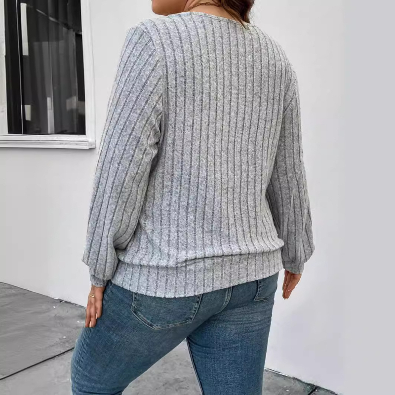 Majica s lažnim dvodijelnim setom, gradski stil (poliester i spandex; V izrez; dugi rukavi; udoban kroj)
