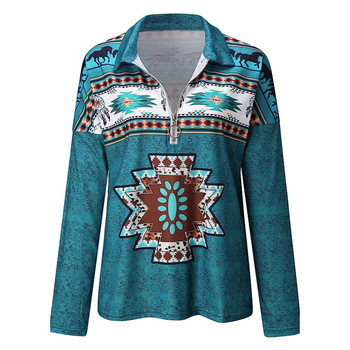 Μακριμάνικη T‑shirt με γιακά τύπου λαπέλ, εκτύπωση, μείγμα πολυεστέρα-βαμβάκι-σπαντέξ, στενή γραμμή, street fashion, άνοιξη 2025