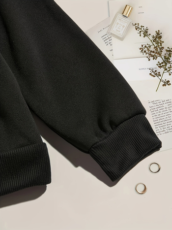 Hanorac damă cu glugă, imprimeu floral dublu, croială lejeră, mâneci lungi, poliester