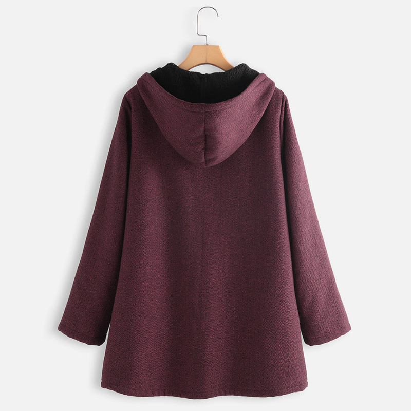 Medvilnės pūkine striukė su gobtuvu, tiesus siluetas, vidutinio ilgio 65–80 cm, ilgomis rankovėmis, užtrauktukas