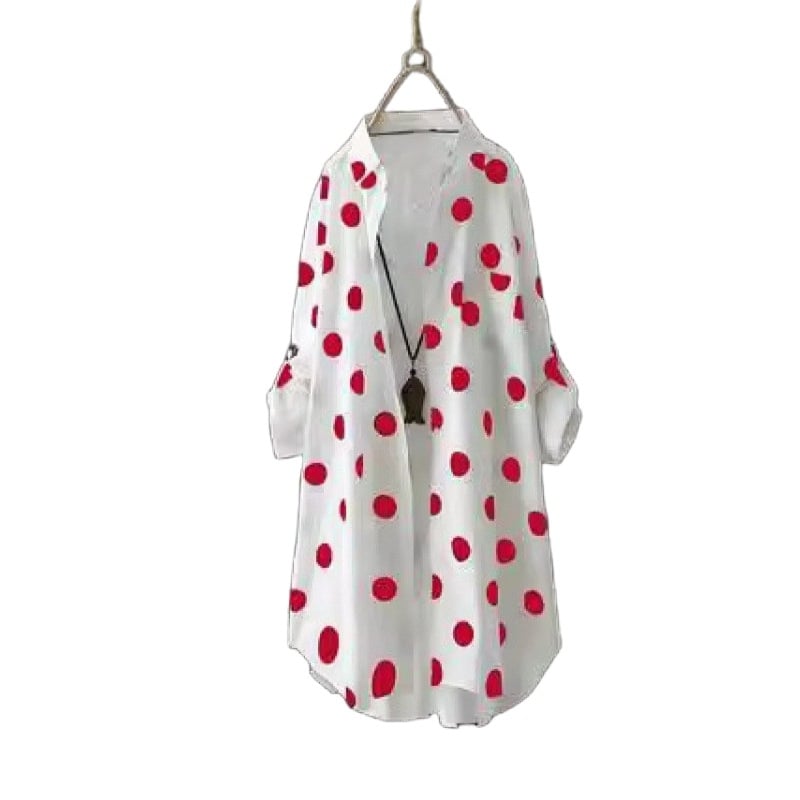 Jachetă lungă în stil cămașă, dungată, guler de cămașă, mâneci lungi, croială lejeră, protecție solară