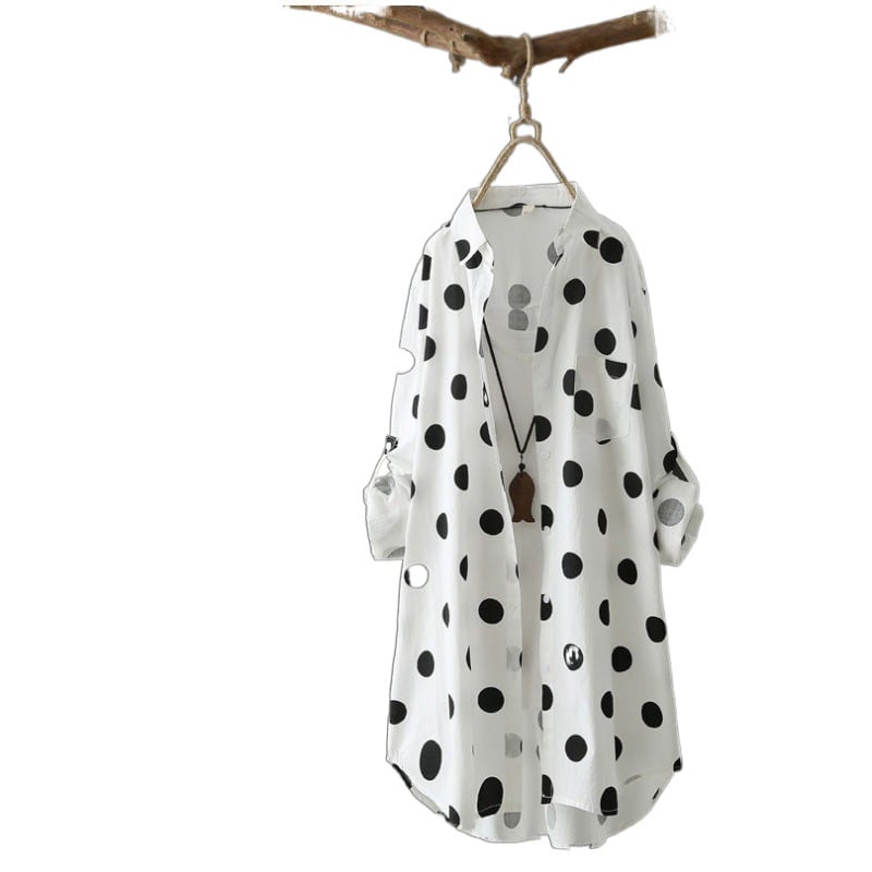 Jachetă lungă în stil cămașă, dungată, guler de cămașă, mâneci lungi, croială lejeră, protecție solară