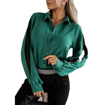 Krekli ar tīkla ievietojumu, garas piedurknes, krekla apkakle, vienrindu aizdare, šaurs griezums, pavasaris 2024