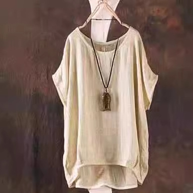 Moteriškas šifono topsas, puloverio stiliaus, crinkle tekstūra, 3/4 rankovės, poliesteris 95%+