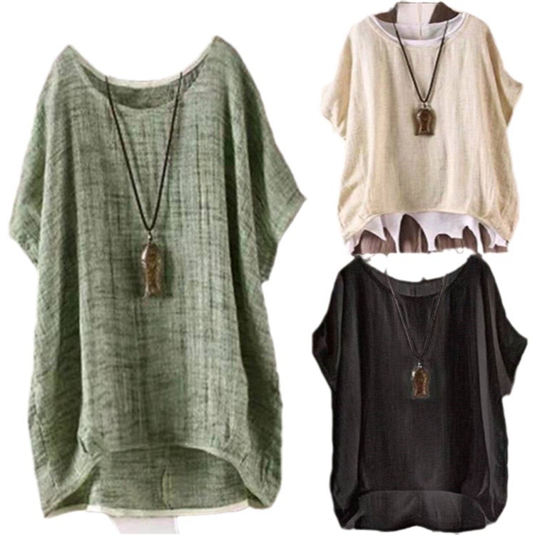 Moteriškas šifono topsas, puloverio stiliaus, crinkle tekstūra, 3/4 rankovės, poliesteris 95%+