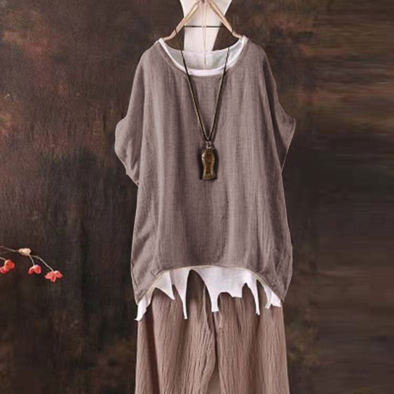 Moteriškas šifono topsas, puloverio stiliaus, crinkle tekstūra, 3/4 rankovės, poliesteris 95%+