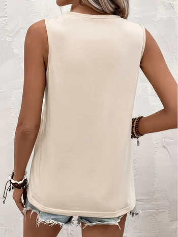 Moteriški be rankovių topas su klostėmis, vientisas, laisvas siluetas, 95% poliesteris, ilgis 50–65 cm