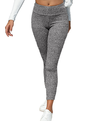 Moterų aukšto liemens aptemptos leginsai, poliesterio-elastano mišinys, vidutinio tankio audinys