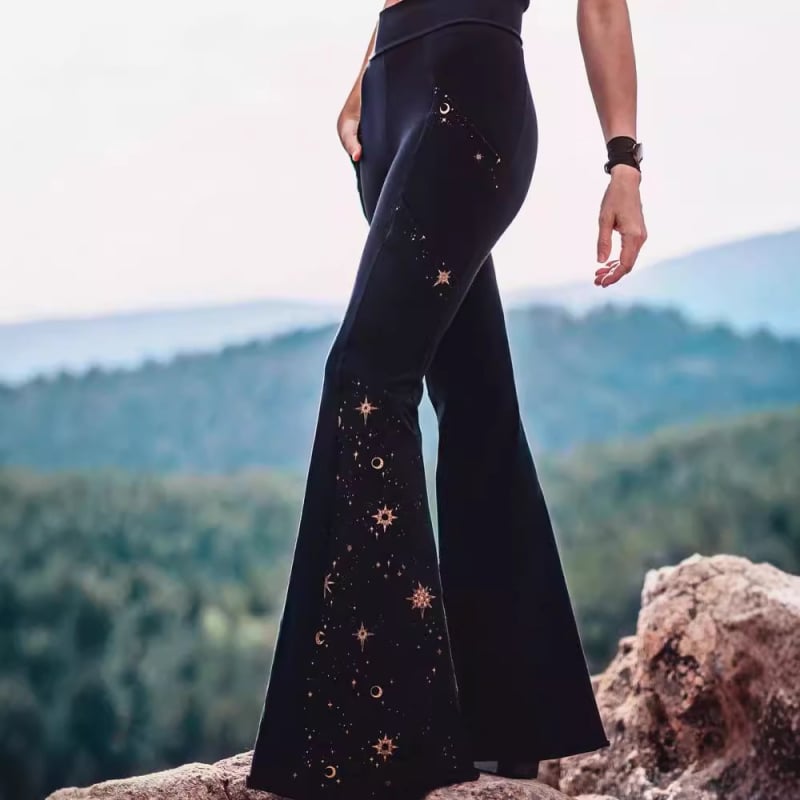 Moteriškos vasaros tiesios kelnės su spauda, Milk Silk audinys, 90–95% poliesteris, elastinis liemuo