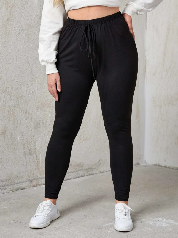 Moterų leginsai su raišteliu sportui ir kasdienai, elastinga juosmens, trumpas ilgis, Milk Silk audinys, 95% poliesteris + spandeks <30%, ruduo 2024