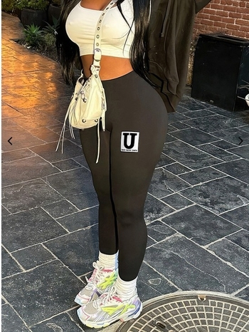 Moterų Milk Silk siaurų kelnių kelnės, 50–70% poliesterio, vidutinio juosmens, vidutinio storio, aukštas elastingumas, spaudinimas, gatvės hipster stilius, ruduo 2024