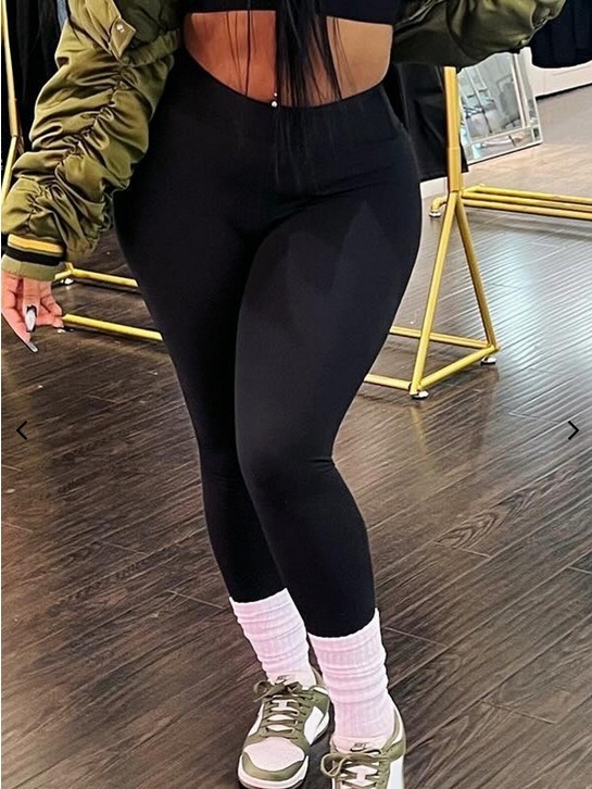 Moterų Milk Silk siaurų kelnių kelnės, 50–70% poliesterio, vidutinio juosmens, vidutinio storio, aukštas elastingumas, spaudinimas, gatvės hipster stilius, ruduo 2024