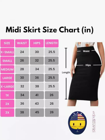 PU odos midi sijonas, aukštas liemenys, aptemptas formos kirpimas, koliažo siūlių detalė