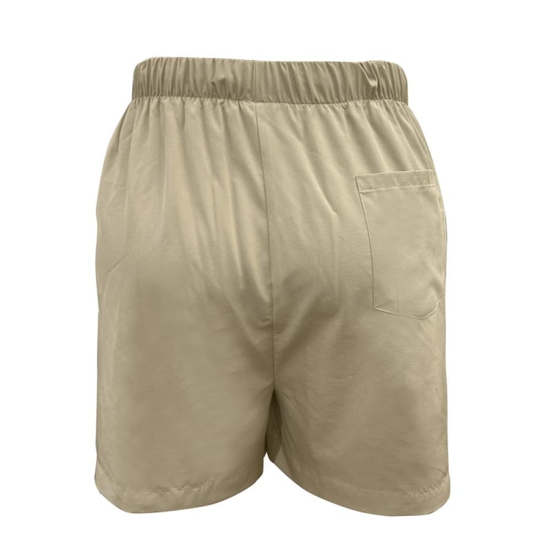 Moteriški poliesterio šortai, vidurio juosta, cropped ilgis, mikroelastiniai, vidutinio tankio