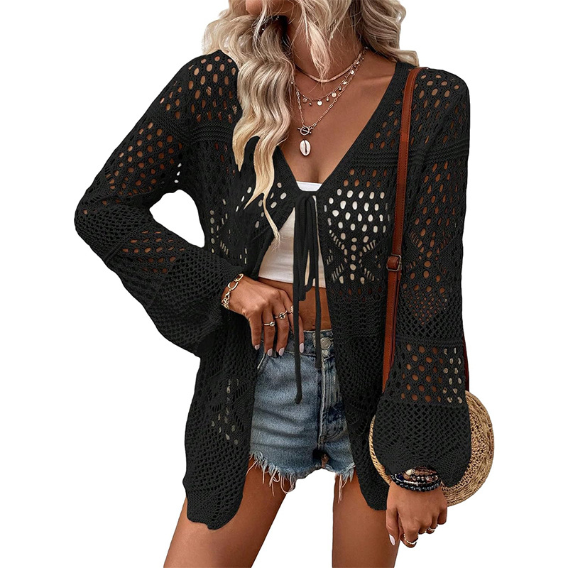 Moterų megzta pliažo suknelė, vientisa spalva, poliesteris, pamušas poliesteris, 300 g, be krūties pagalvėlių, tinkama plaukiojimui