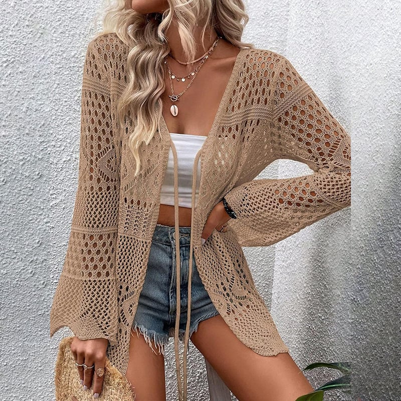 Moterų megzta pliažo suknelė, vientisa spalva, poliesteris, pamušas poliesteris, 300 g, be krūties pagalvėlių, tinkama plaukiojimui