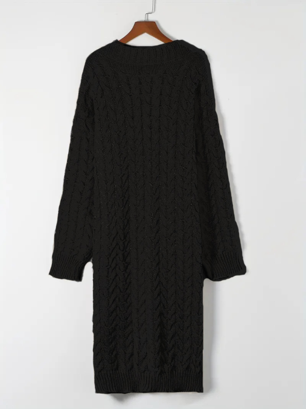 Moteriškas ilgas kardiganas su ilgomis rankovėmis, laisvas kirpimas, ilgesnis ilgis, poliesteris, medžiagos sudėtis 95%+