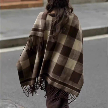 Unisex languotas pončo švarkas su kutais - šiltas, visoms metų laikams