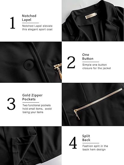 Női blézer elöl cipzárral, laza szabású, poliészter anyag, zakó-stílusú gallér, őszi 2024