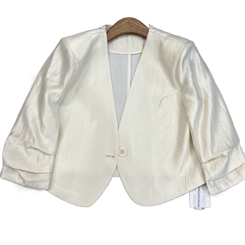 Női kis kostüm kabát halter nyakkal, 3/4 ujjú, egy gombos, poliészter 90–95%