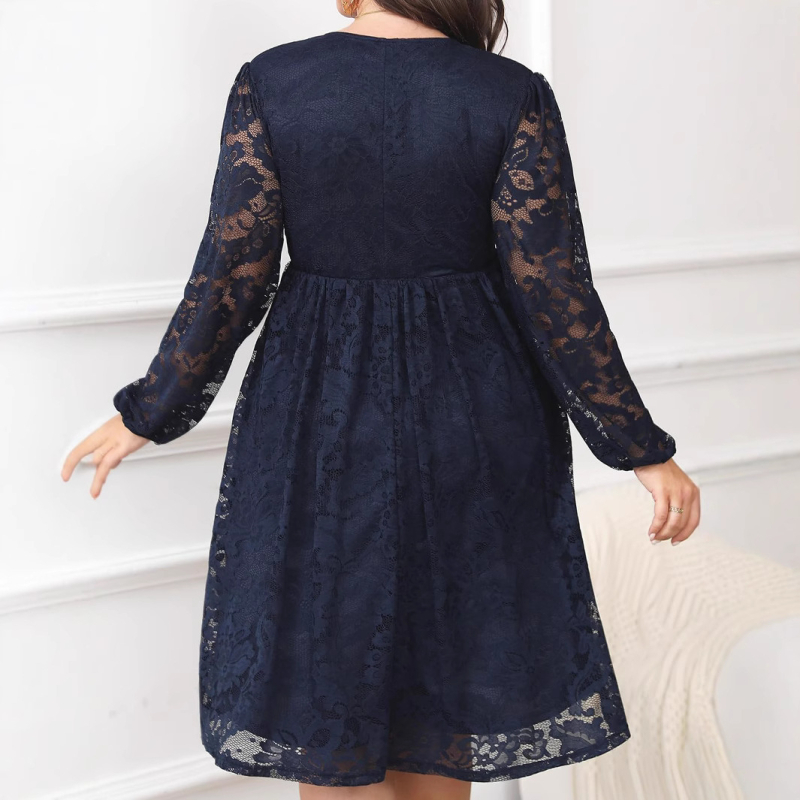 Rochie: Țesătură tricotată, decolteu în V, mâneci lungi, lungime medie, Poliester 95%+