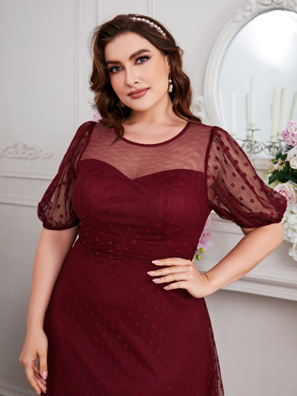 Φόρεμα κουμπάρας από σιφόν, μακρύ σε γραμμή Α, στρογγυλό λαιμό, κομψό στυλ, 95% πολυεστέρας