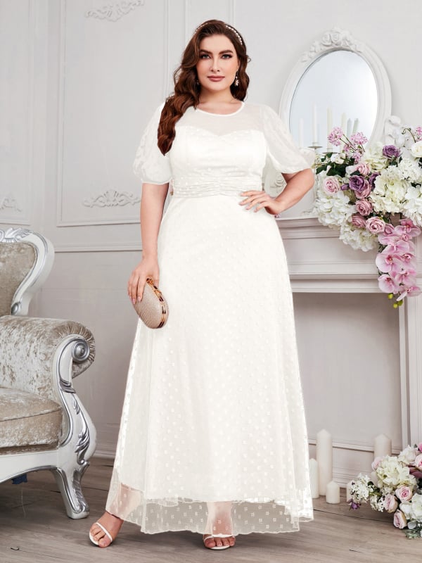 Φόρεμα κουμπάρας από σιφόν, μακρύ σε γραμμή Α, στρογγυλό λαιμό, κομψό στυλ, 95% πολυεστέρας