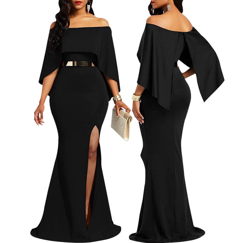 Női ujj nélküli ruha hasítékkal és hosszú szoknyával, nyár 2022, bambuszrost-keverék poliészterrel és elasztánnal