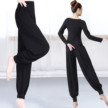 Lantern-style dance pants, κλασικό κοστούμι εξάσκησης χορού, μίγμα Modal-Polyester 30–50% ανά συνιστώσα, casual, λογοτεχνικό ρετρό, άνοιξη 2025