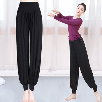 Lantern-style dance pants, κλασικό κοστούμι εξάσκησης χορού, μίγμα Modal-Polyester 30–50% ανά συνιστώσα, casual, λογοτεχνικό ρετρό, άνοιξη 2025