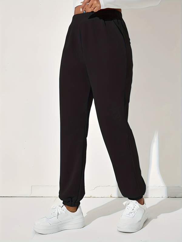 Женски спортни панталони за свободно време, без подплата, 95% полиестер и 5% еластан, за зима-есен-пролет