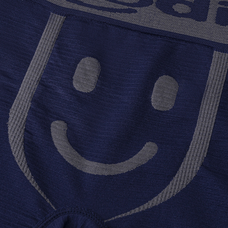 6 vnt be siūlių vyriški bokseriai su emotikonų raštu, kvėpuojantis poliesteris