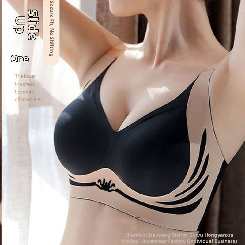 Ledo šilko bešuvinė push-up liemenėlė su 3/4 puodeliais, fiksuotos dvigubos petnešos, nugaros trijų eilių užtrauktukas, nailonas